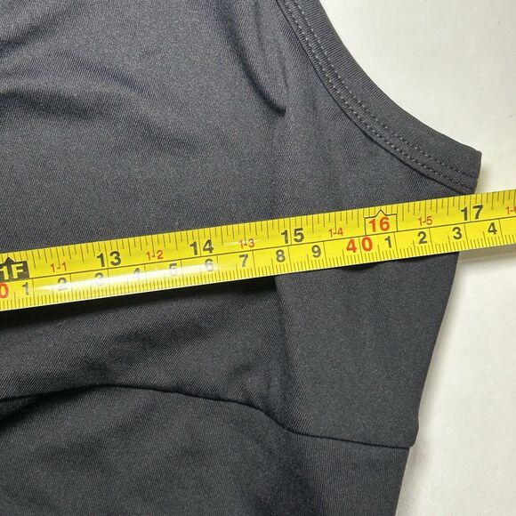 Halara Black Dress Womens XL Round Neck Twisted Cut Out Ruched Side Slit - Picture 8 of 8